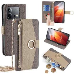 For vivo iQOO Neo 8 5G / iQOO Neo 8 Pro 5G Crossbody Litchi Texture Leather Phone Case(Grey)