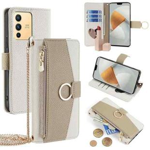 For vivo S12 5G / V23 5G Crossbody Litchi Texture Leather Phone Case(White)