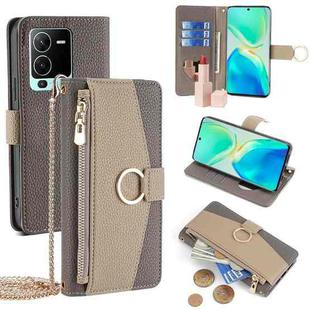 For vivo S15 Pro 5G Crossbody Litchi Texture Leather Phone Case(Grey)