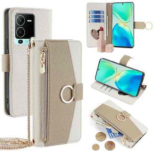 For vivo S15 Pro 5G Crossbody Litchi Texture Leather Phone Case(White)