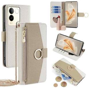 For vivo S17e 5G Crossbody Litchi Texture Leather Phone Case(White)