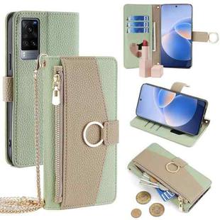 For vivo X60 Crossbody Litchi Texture Leather Phone Case(Green)