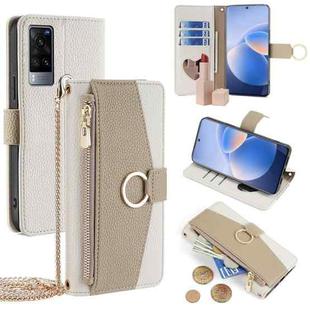 For vivo X60 Crossbody Litchi Texture Leather Phone Case(White)