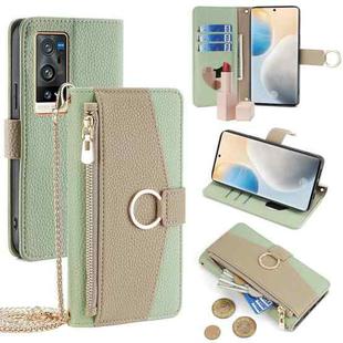 For vivo X60 Pro+ Crossbody Litchi Texture Leather Phone Case(Green)