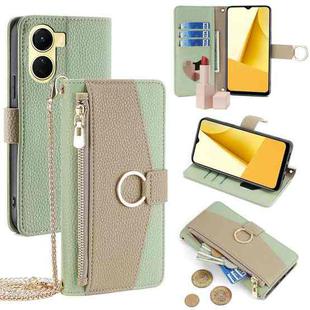 For vivo Y16 4G / Y02s 4G Crossbody Litchi Texture Leather Phone Case(Green)