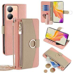 For vivo Y78 5G Crossbody Litchi Texture Leather Phone Case(Pink)