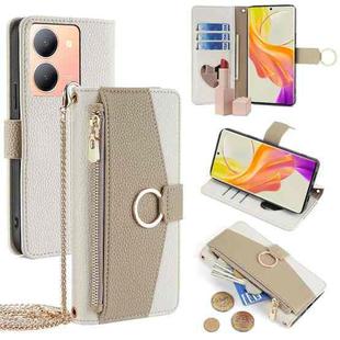 For vivo Y78 5G Crossbody Litchi Texture Leather Phone Case(White)