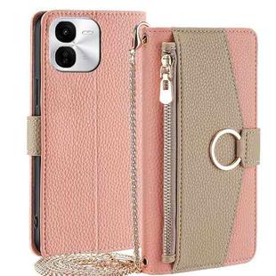 For vivo iQOO Z9x 5G Crossbody Litchi Texture Leather Phone Case(Pink)