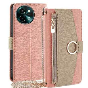 For vivo Y38 5G / T3x Global Crossbody Litchi Texture Leather Phone Case(Pink)