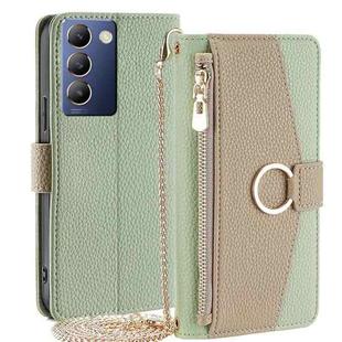 For vivo Y100 5G IDN Crossbody Litchi Texture Leather Phone Case(Green)