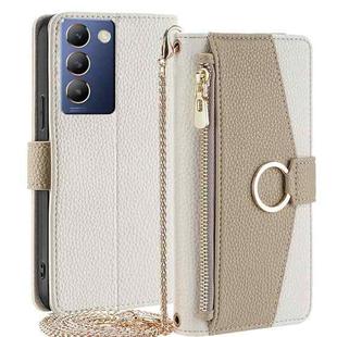 For vivo Y100 5G IDN Crossbody Litchi Texture Leather Phone Case(White)