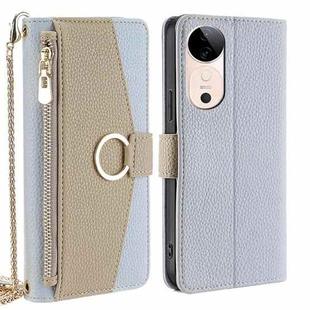 For vivo S19 Crossbody Litchi Texture Leather Phone Case(Blue)