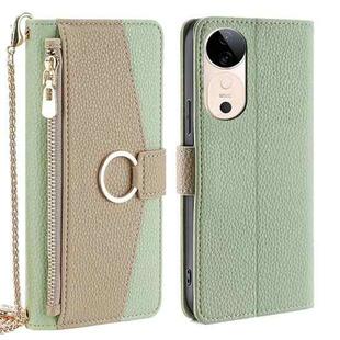 For vivo S19 Crossbody Litchi Texture Leather Phone Case(Green)