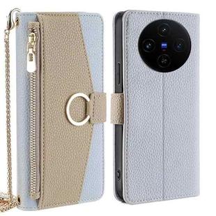 For vivo X100s Crossbody Litchi Texture Leather Phone Case(Blue)