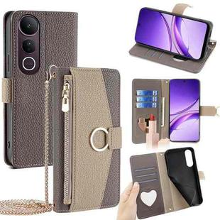 For vivo V50 Lite 5G Crossbody Litchi Texture Leather Phone Case(Grey)