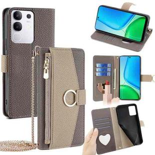 For vivo Y29 4G Global Crossbody Litchi Texture Leather Phone Case(Grey)