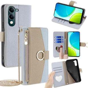 For vivo Y29s 5G / Y04 4G Crossbody Litchi Texture Leather Phone Case(Blue)