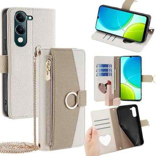 For vivo Y29s 5G / Y04 4G Crossbody Litchi Texture Leather Phone Case(White)