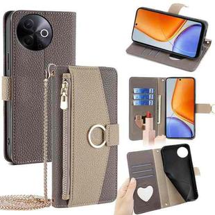 For vivo Y39 5G Global Crossbody Litchi Texture Leather Phone Case(Grey)