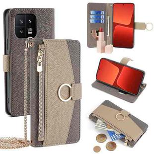 For Xiaomi 13 Crossbody Litchi Texture Leather Phone Case(Grey)