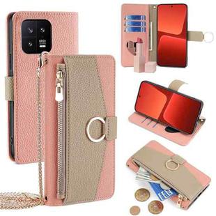 For Xiaomi 13 Crossbody Litchi Texture Leather Phone Case(Pink)