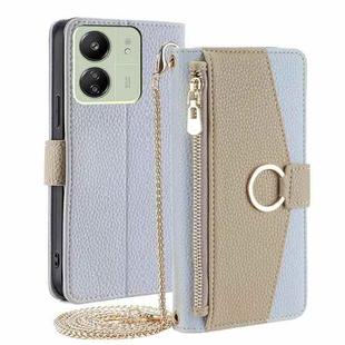 For Xiaomi Redmi 13C Crossbody Litchi Texture Leather Phone Case(Blue)