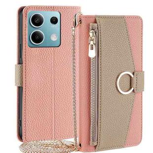 For Xiaomi Redmi Note 13 4G Crossbody Litchi Texture Leather Phone Case(Pink)