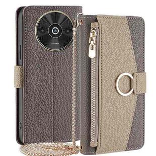 For Xiaomi Redmi A3 4G Crossbody Litchi Texture Leather Phone Case(Grey)