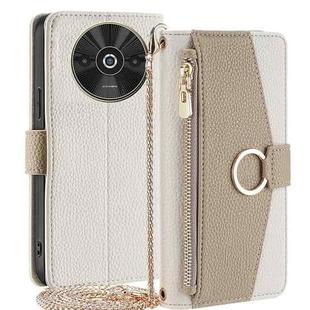 For Xiaomi Redmi A3 4G Crossbody Litchi Texture Leather Phone Case(White)