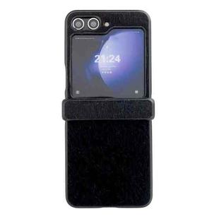 For Samsung Galaxy Z Flip Hinge Plush PC Phone Case(Black)