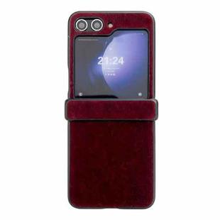 For Samsung Galaxy Z Flip Hinge Plush PC Phone Case(Wine Red)