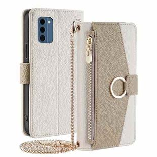 For Nokia C300 4G Crossbody Litchi Texture Leather Phone Case(White)