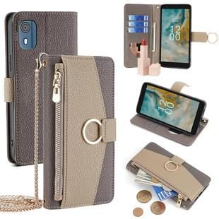 For Nokia C02 TA-1522 Crossbody Litchi Texture Leather Phone Case(Grey)