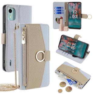 For Nokia C12 Crossbody Litchi Texture Leather Phone Case(Blue)