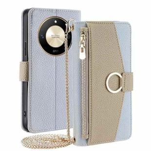 For Honor X50 5G Crossbody Litchi Texture Leather Phone Case(Blue)