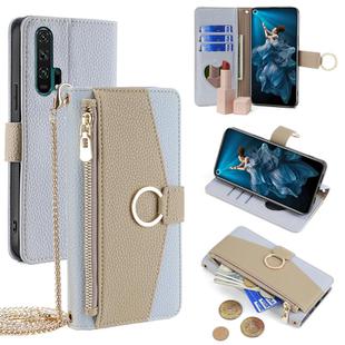 For Honor 20 Pro Crossbody Litchi Texture Leather Phone Case(Blue)