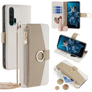 For Honor 20 Pro Crossbody Litchi Texture Leather Phone Case(White)