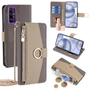 For Honor 30 Crossbody Litchi Texture Leather Phone Case(Grey)