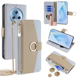 For Honor Magic5 Crossbody Litchi Texture Leather Phone Case(Blue)