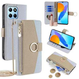 For Honor X8 5G / X6 Crossbody Litchi Texture Leather Phone Case(Blue)