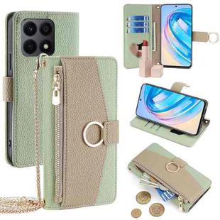 For Honor X8a Crossbody Litchi Texture Leather Phone Case(Green)