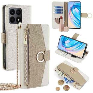 For Honor X8a Crossbody Litchi Texture Leather Phone Case(White)