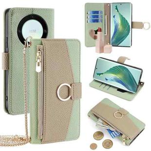 For Honor X9a 5G Crossbody Litchi Texture Leather Phone Case(Green)