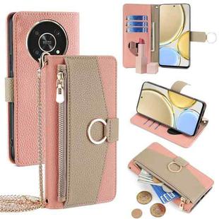For Honor X30 Crossbody Litchi Texture Leather Phone Case(Pink)