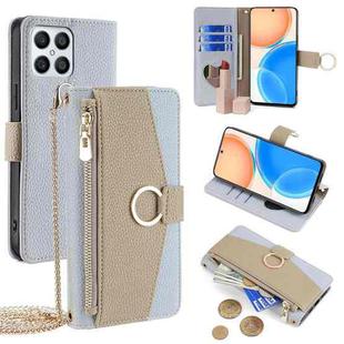For Honor X30i / X8 Crossbody Litchi Texture Leather Phone Case(Blue)