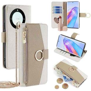 For Honor X40 Crossbody Litchi Texture Leather Phone Case(White)