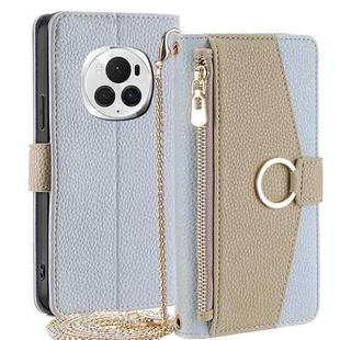 For Honor Magic6 Pro 5G Crossbody Litchi Texture Leather Phone Case(Blue)