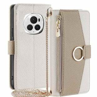 For Honor Magic6 Pro 5G Crossbody Litchi Texture Leather Phone Case(White)