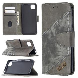 For Huawei Y5P Matching Color Crocodile Texture Horizontal Flip PU Leather Case with Wallet & Holder & Card Slots(Grey)