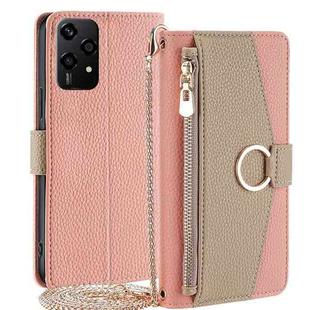 For Honor 200 Lite 5G Global Crossbody Litchi Texture Leather Phone Case(Pink)